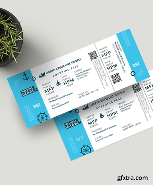 Cruise Travel Ticket Template
