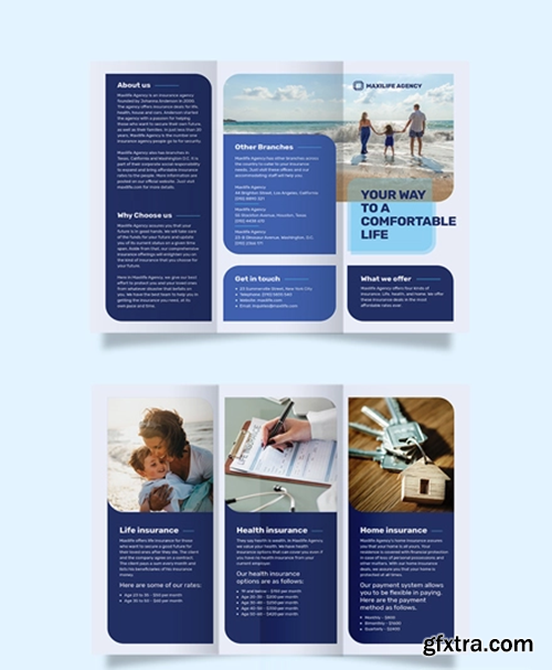 Insurance Agency Tri-Fold Brochure Template