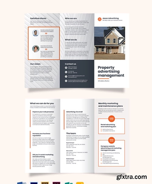 Property Management Advertising Tri-Fold Brochure Template