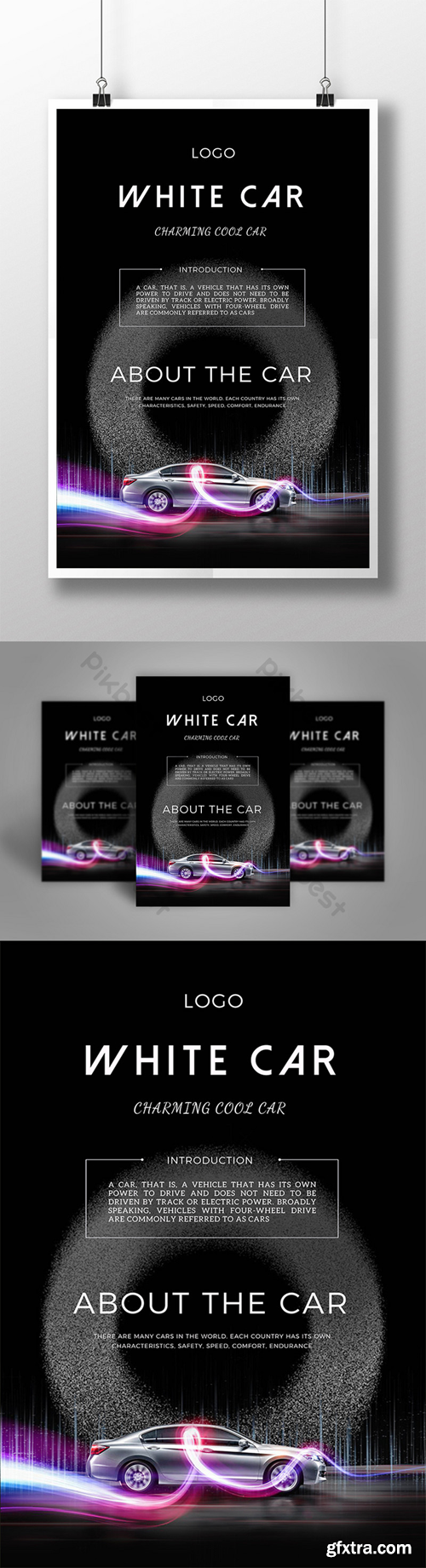 Popular high-end car posters Template PSD