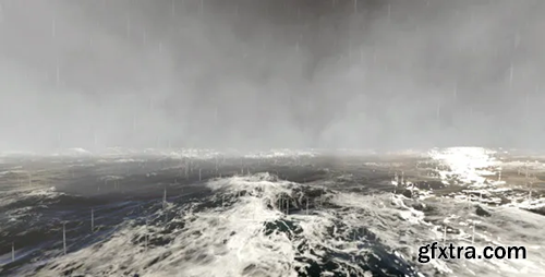 Videohive Flying Over A Stormy Ocean 9561725