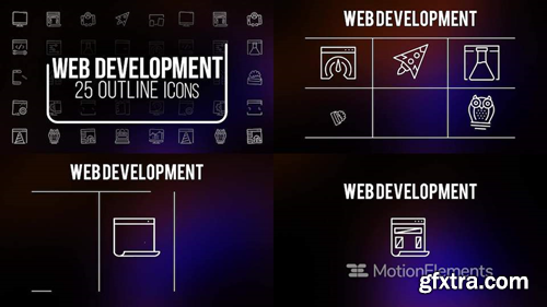 MotionElements Web development 25 outline icons 14681142