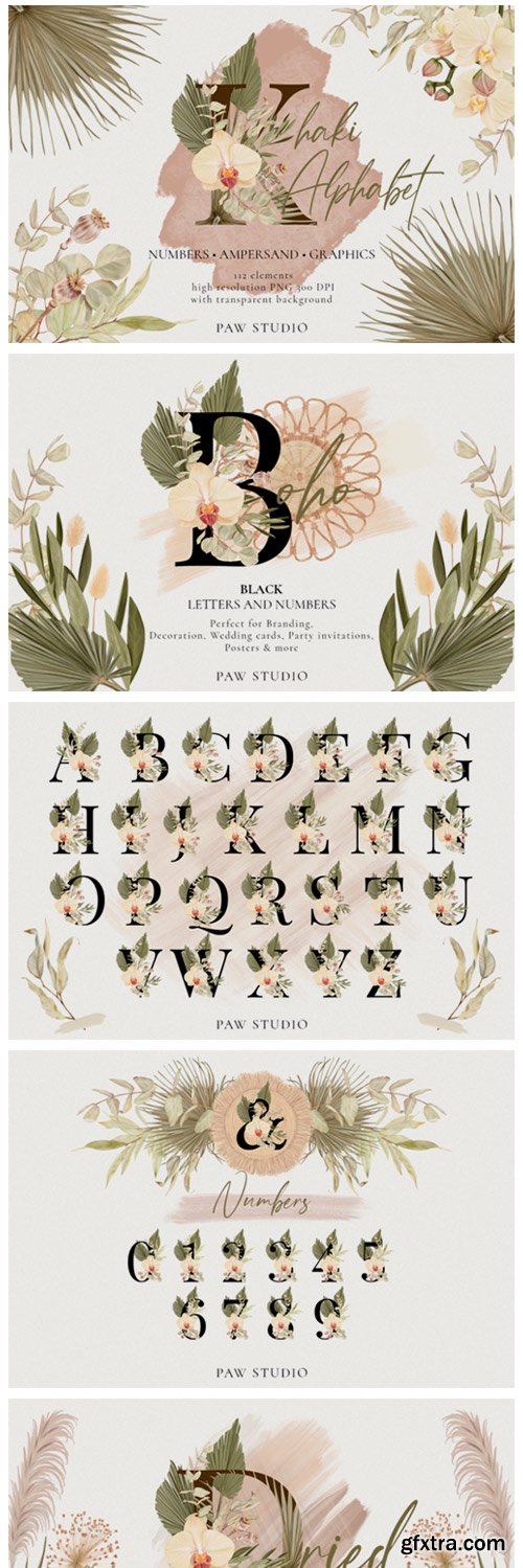 Boho Alphabet Numbers Letters Graphics 4049838