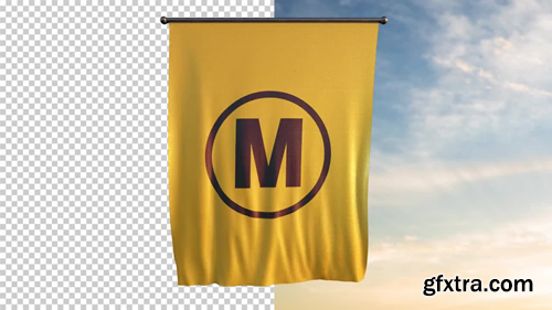 MotionArray Shiny Texture Detailed Flag Logo Reveal 576802