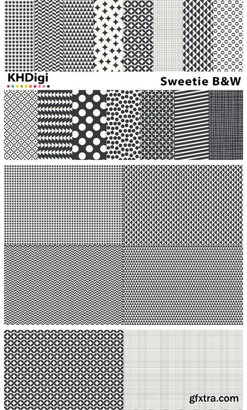 Sweetie Black and White Digital Paper 4058588