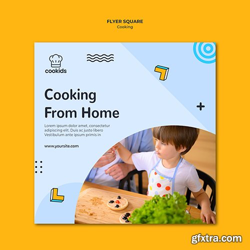 Cooking at home flyer template