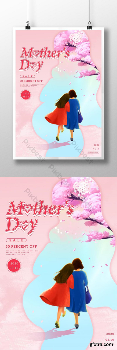 Happy mothers day poster Template PSD