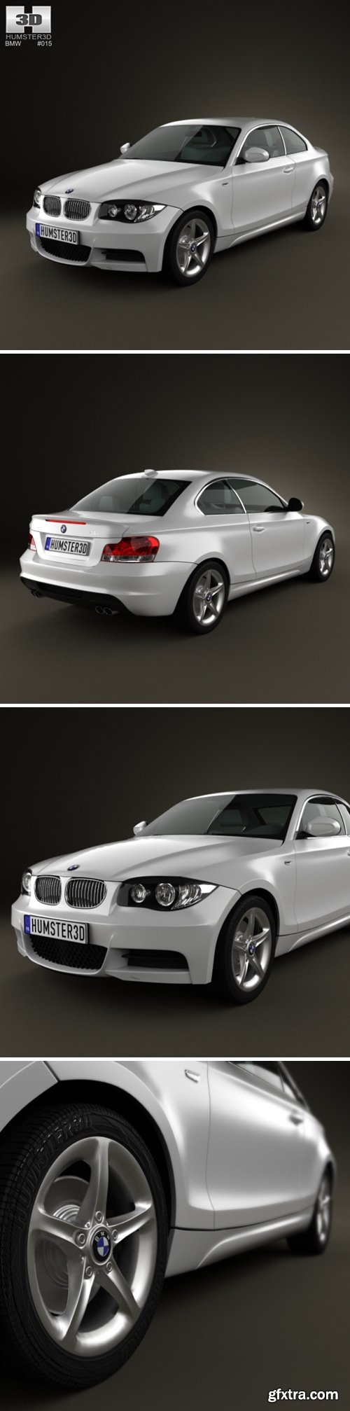 BMW 1 Series coupe 2009 3D Model