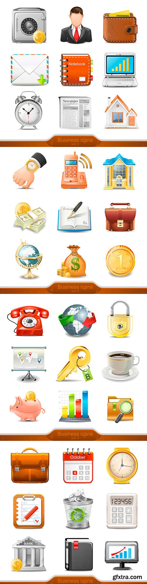 Business and men \'s accessories for business set of icons
