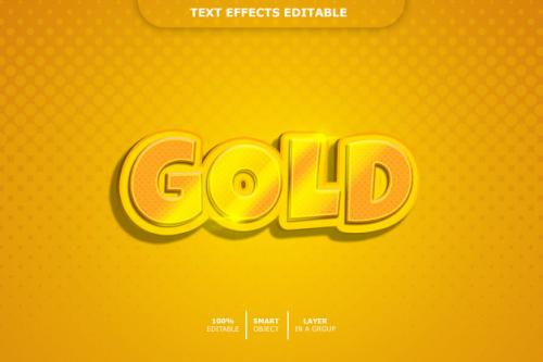 Gold 3d Text Style Effect Premium PSD