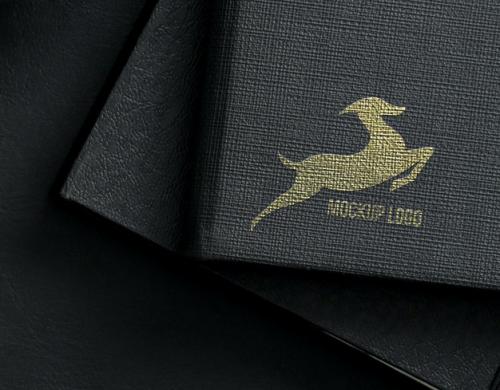 Logo Mockup - Luxury Style On Book Premium PSD