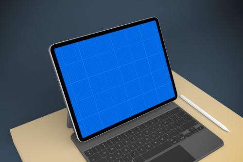 Tablet And Keyboard Mockup Premium PSD