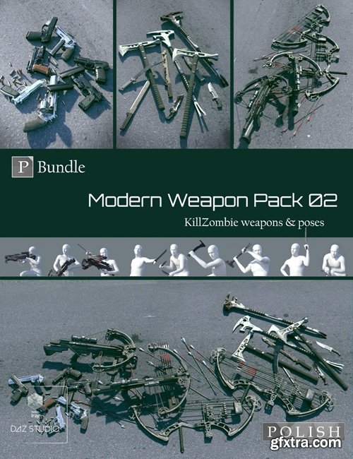Daz3D - KillZombie Modern Weapon Pack Bundle 02