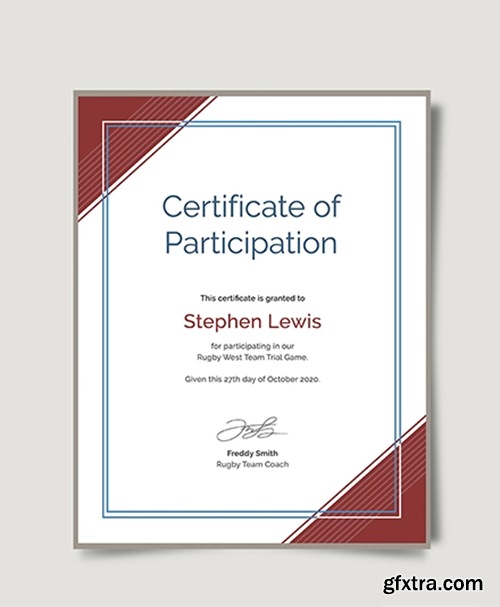 Rugby Certificate Template