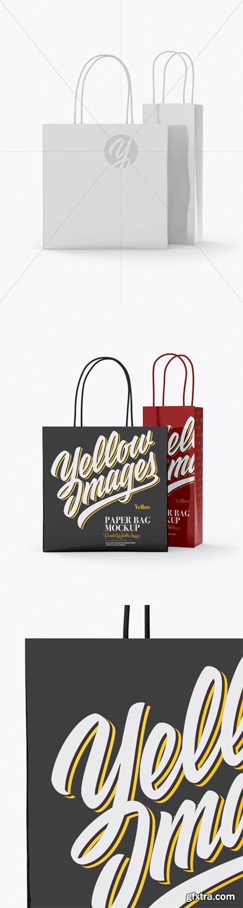 Two Glossy Paper Bags Mockup - Half Side View 27793
