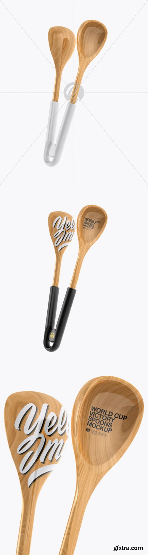 Wooden World Cup Victory Spoons Mockup - Half Side View 25591