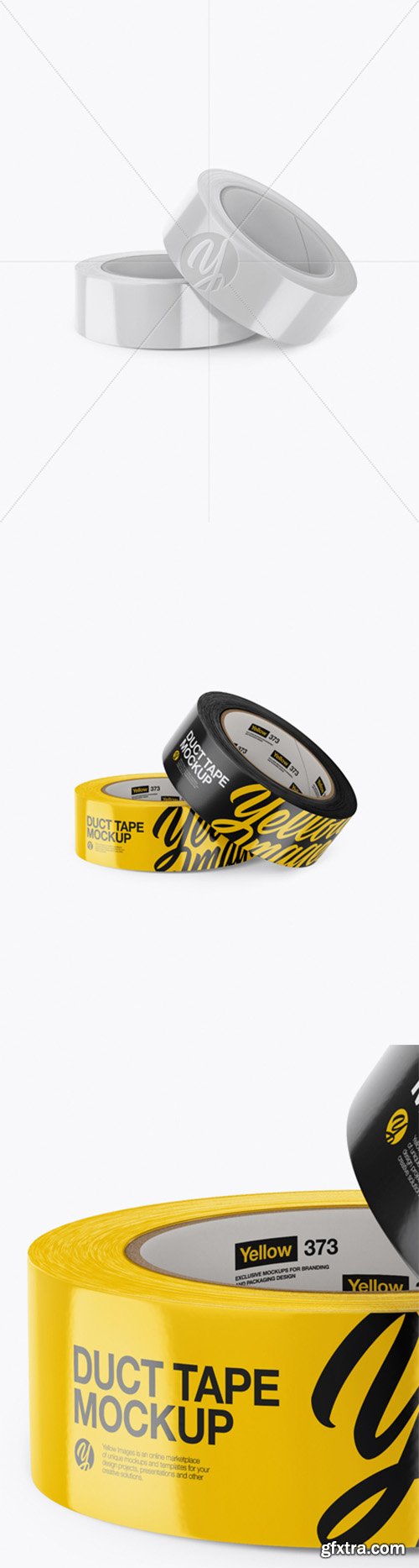 Two Glossy Duct Tape Rolls Mockup 24153