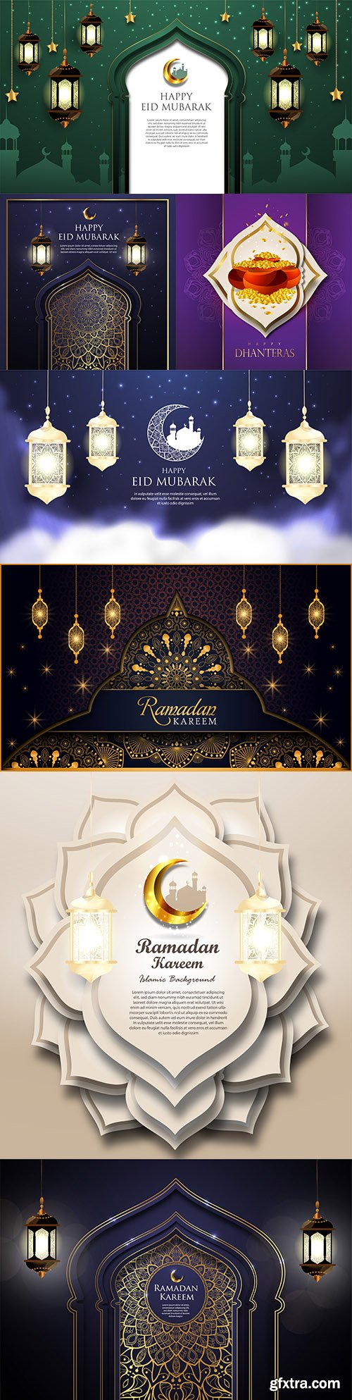 Ramadan Kareem and Eid Mubarak background Islamic 3