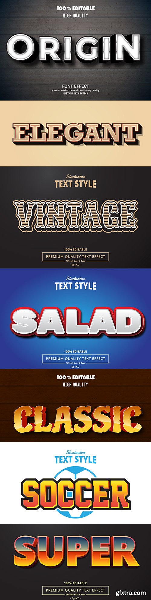 Editable font effect text collection illustration design 95