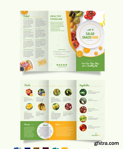 Healthy Food Diet Tri-Fold Brochure Template