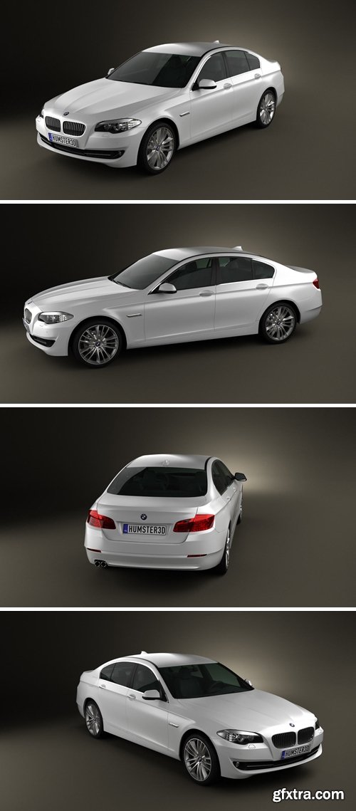 BMW 5 series sedan 2011 3D Model