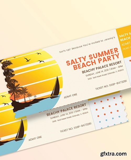 Summer Party Event Ticket Template