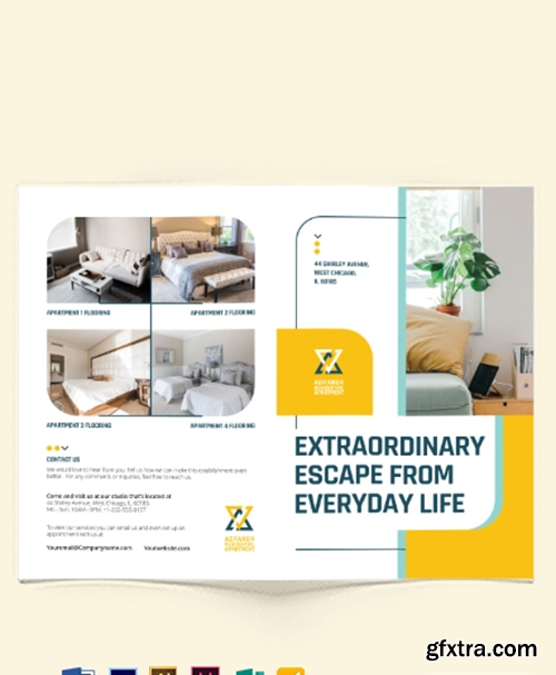 Residential Apartment Bi-Fold Brochure Template