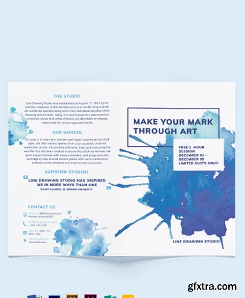Watercolor Bi-Fold Brochure Template