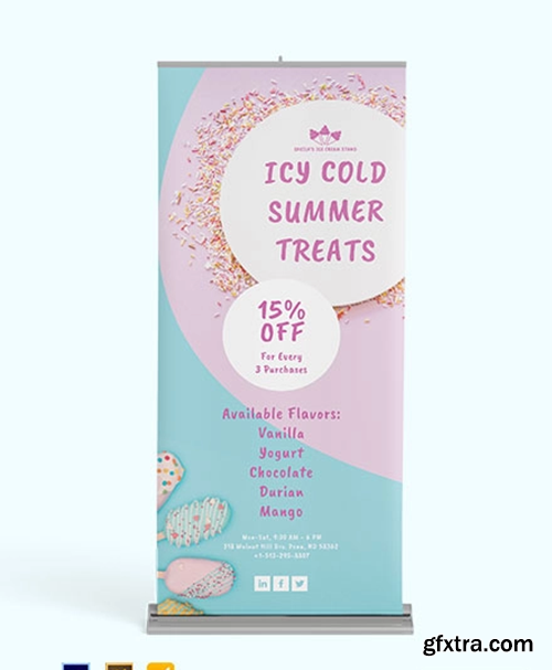 My Ice Cream Roll Up Banner Template
