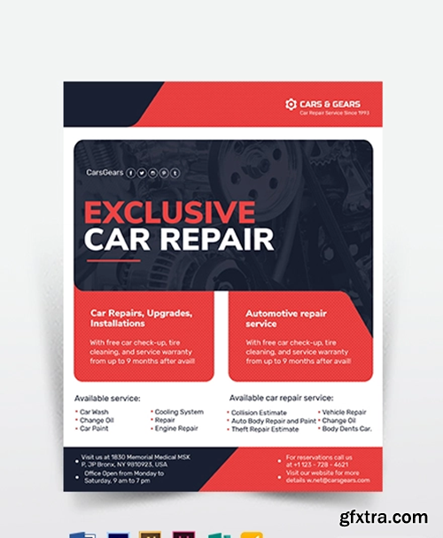 Auto Repair Service Flyer Template