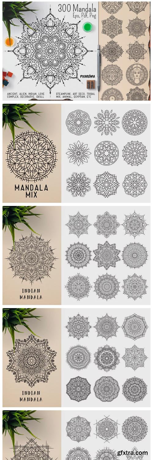 300 Vector Mandala Ornaments 4093516