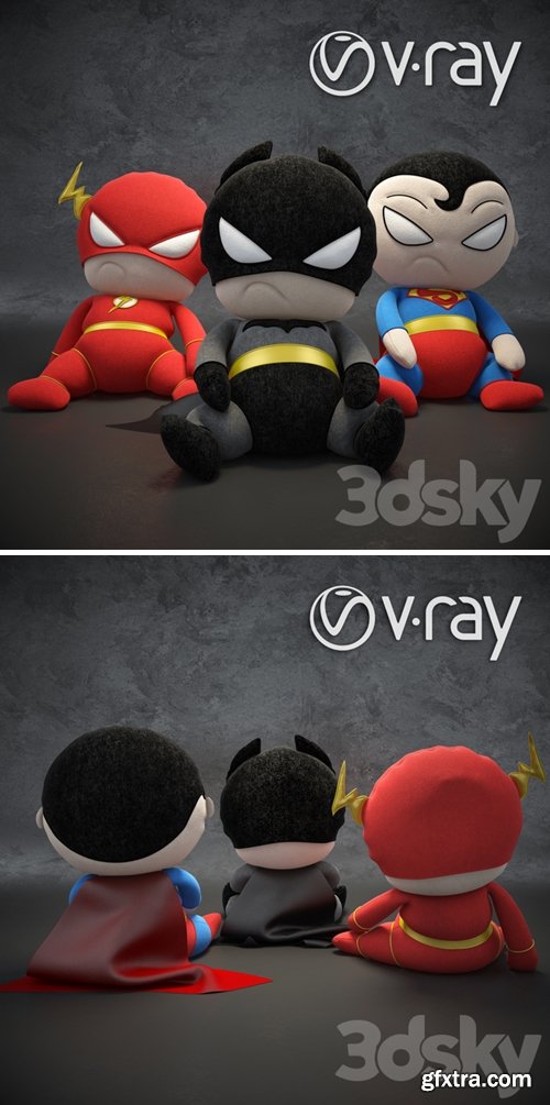 Soft toys superheroes of the DC universe