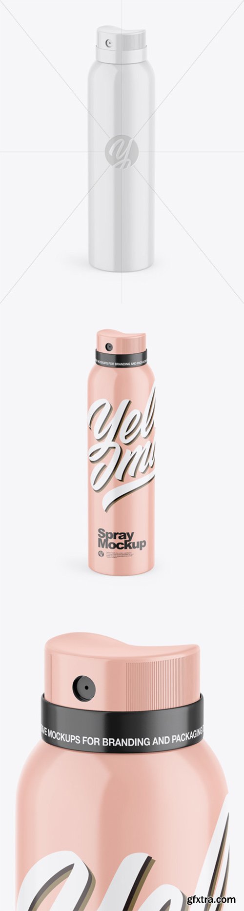 Glossy Aerosol Spray Bottle Mockup 55430