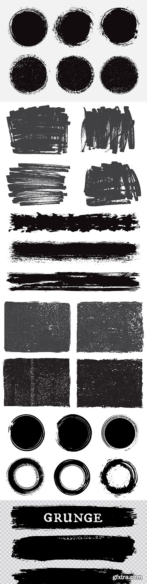 Grunge textured black scratches collection elements 3