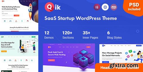 ThemeForest - Qik v1.0.0 - SaaS Startup WordPress Theme - 25955907