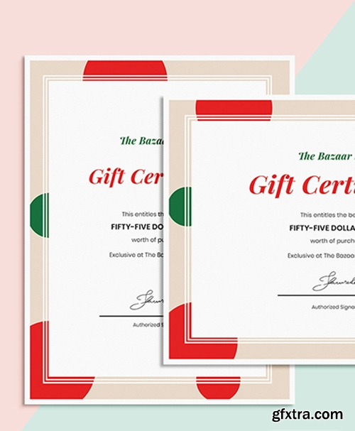 Premium Simple Holiday Gift Certificate Template