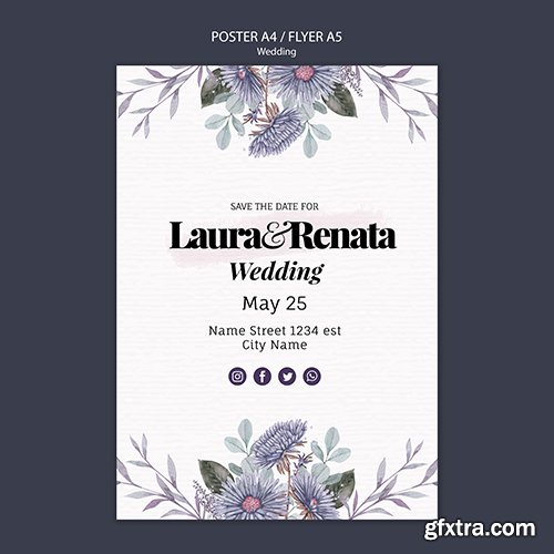 Wedding event flyer template design