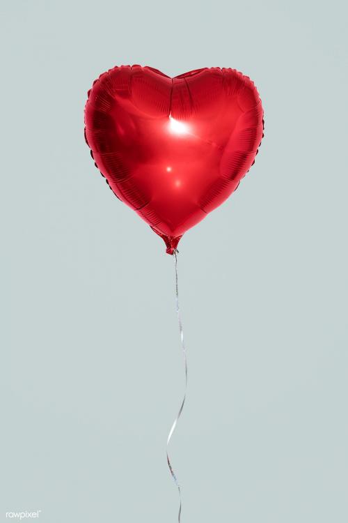 Heart shaped balloon mockup on a gray background - 2093190