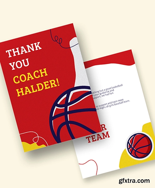 Basketball Thank You Card Template