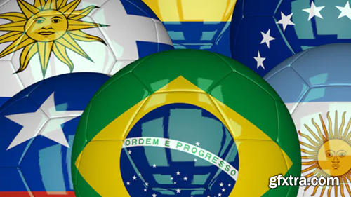 Videohive 3D Soccer Ball - South America Flags 7628987