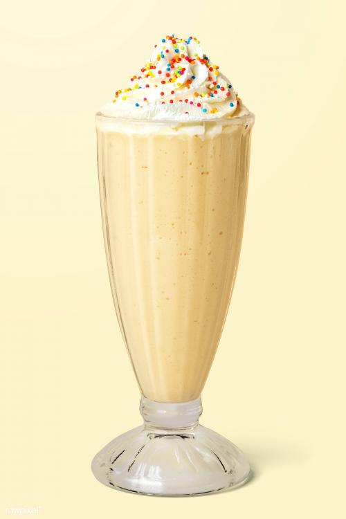 Vanilla milkshake with whipped cream on background mockup - 2280505