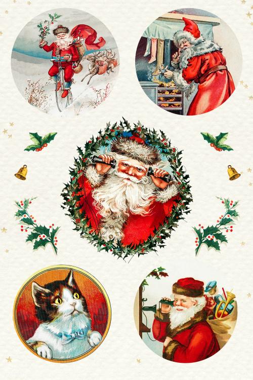 Christmas sticker set illustration - 1232915
