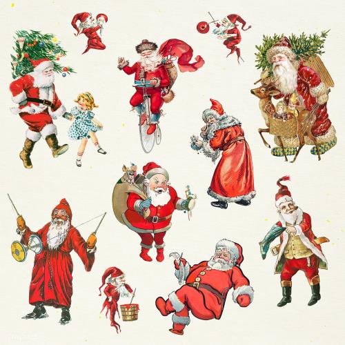 Santa Claus sticker set illustration - 1232971