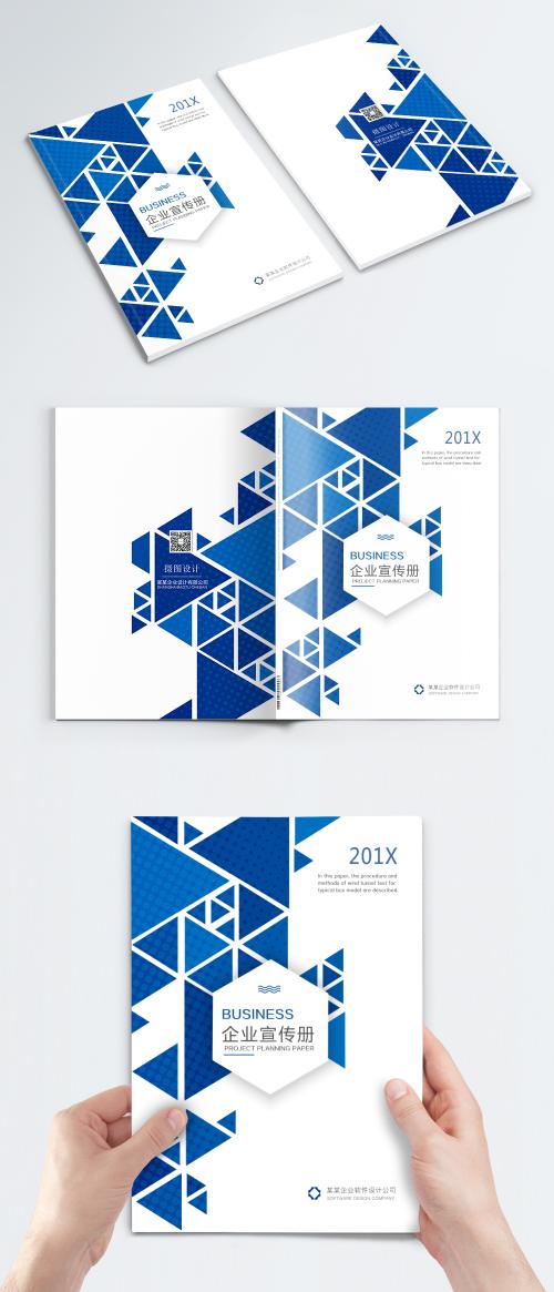 LovePik - blue geometry enterprise picture book cover - 400940924