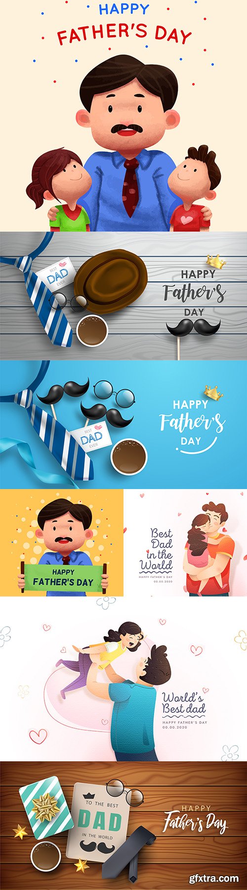 Happy Father \'s Day design greeting card and banner 5