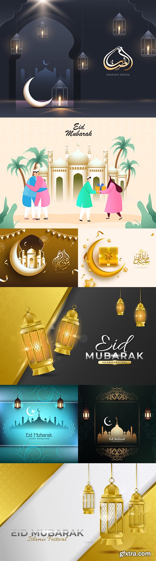 Ramadan Kareem and Eid Mubarak background Islamic 5