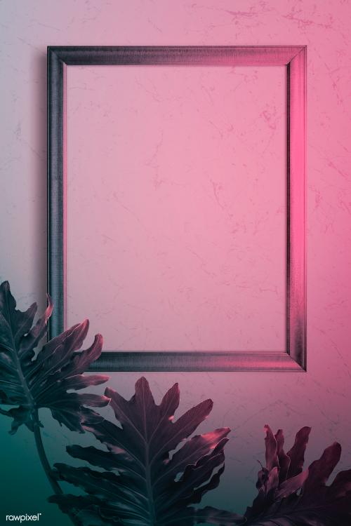 Photo frame mockup in pink light - 2021861