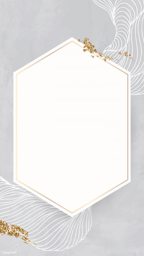 Golden hexagon line frame mobile phone wallpaper illustration - 2027110