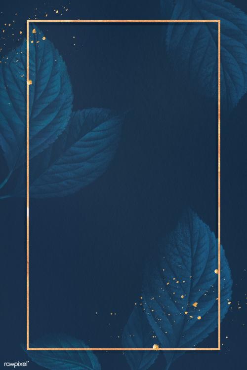 Metallic frame with leaves on blue background social template vector illustration - 2034898