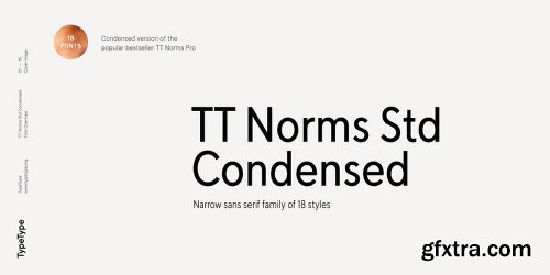 Myfonts TT Norms Std Condensed Font Family - 18 Fonts